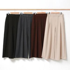 [까르죠아]까르죠아 기모 핀턱 여성와이드팬츠 빅사이즈 통바지 40대여자 겨울 기모