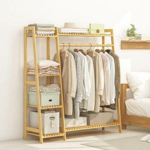 대나무 원목 행거 우드 스탠드 옷걸이 다용도 옷장 (WF31359)