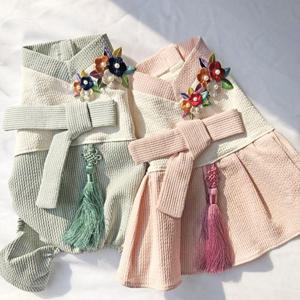 강아지 버들 한복 1P 반려견 명절 한가위 저고리