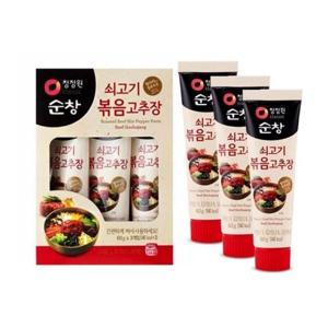 청정원 쇠고기 볶음 고추장 60gX3개입 간편하게 짜서 사용하는 고추장 비빔밥 만능 양념 고추장