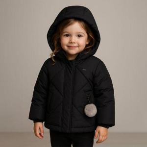[베네통 키즈]빅다이아 덕다운 패딩 점퍼_블랙_QADJ08361BK
