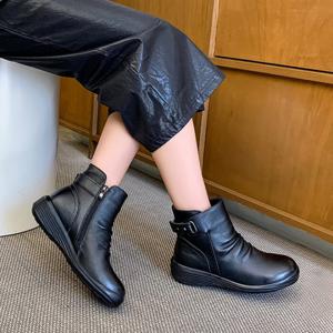 제이슈 /  빠른배송 소가죽 퍼안감 반한이유 숏부츠 5cm