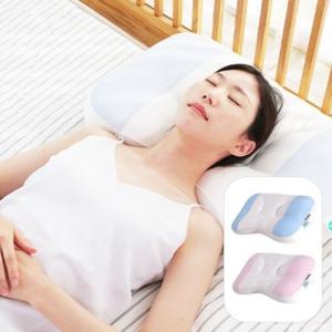 리포즈 밀키슬립 입체 옆잠 베개 +전용 세탁망 거북목 일자목 경추 (핑크1+블루1)