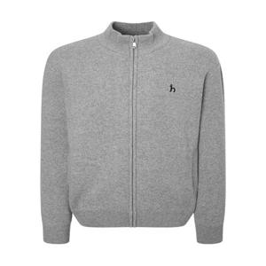 헤지스 남성 [스테디셀러] 그레이 짜임 울혼방 집업니트  (WHSW4D321G2)