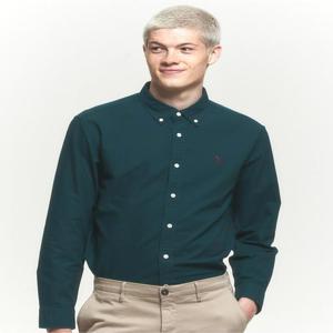 헤지스 남성 다크그린 솔리드 옥스포드 셔츠  (HZSH4C101E3)