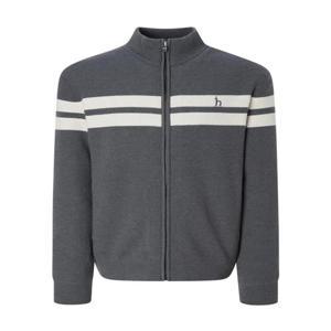 헤지스 남성 [스테디셀러] 차콜그레이 짜임 울혼방 집업니트  (WHSW4D333CG)