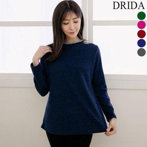 [드리다]엄마옷 여성 겨울 겉기모 밍크브로치 반목 빅사이즈 티셔츠 50대 여자옷 60대 마담옷 66-99 이너..