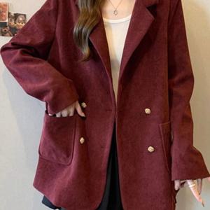 제로투올샵2 / 여성용 코듀로이 겨울 정장 자켓 와인레드 S 40 47.5kg