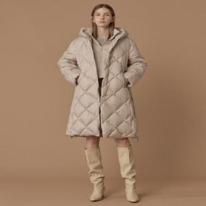 질스튜어트 뉴욕 여성 (패딩조끼SET) 베이지 퀼팅 후드 스트랩 구스다운 롱패딩 VEST 점퍼  (JSJU5D190I1)