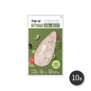 하림e닭 수비드닭가슴살바질앤올리브 115g 10봉