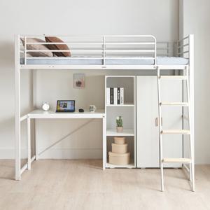 [에보니아] 토리노 철재 싱글 벙커침대 브베 책상옷장B형 매트포함(그린폼매트)