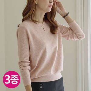 ★3종세트★레이스 진주 포인트 니트 긴팔티 3종세트 (A타입)