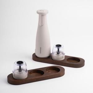 오리지니크 전동 후추 그라인더 기본세트(본체1+컨테이너3) +탄화티크 우드트레이