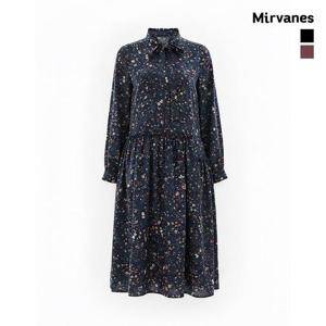 미르바네스 빈티지 플라워 쉬폰 원피스