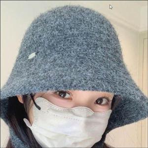 겨울 벙거지 모자 여성 끈달린 버킷햇 니트 짜임 귀여운 모자 WFKO1Z0