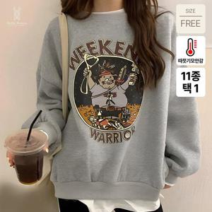 벨라도나 겨울 여성 데일리룩 기모 오버핏 후드티셔츠 & 기모맨투맨티 11종 택1 Bon-2617