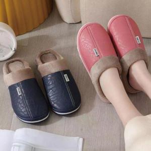 남성 여성 레자 겨울 털 슬리퍼 방한 거실화 사무실(WFFW3O1)