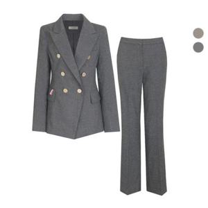 [비비드 시크릿가너]SET 여성 가을겨울 잔체크 정장자켓+부츠컷 팬츠 세트