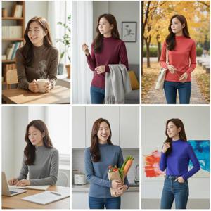 [얼리시즌 메가세일] 봄 여성 하프넥 티셔츠 15종택1(홈쇼핑 판매)