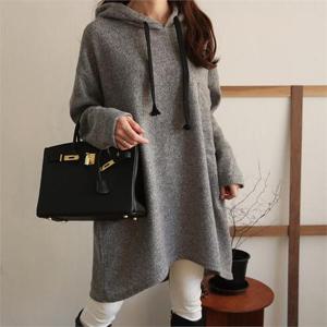 [하늘바라기]부들 빅 포켓 루즈핏 후드티/후드롱티셔츠/루즈핏롱티셔츠