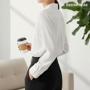 [셀러허브_여성트랜드패션]여성 화이트셔츠 긴팔 카라블라우스