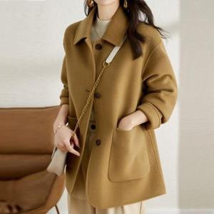 마감할인 [블랙퀸] 해버른 쓰리버튼 하프코트 blk000505