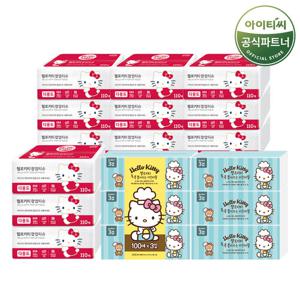 헬로키티 팝업티슈 레드(110매X12개) + 키친타올 톡톡(100매X6개)