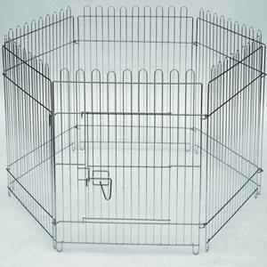 크롬도금 육각운동장 중형/ 접을수있는 강아지 울타리