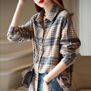 [몽벨리즈]슈가기모체크셔츠 mde2301626