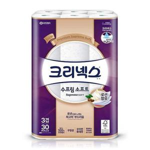 크리넥스 화장지 3겹 수프림 소프트 27M 30롤 1팩