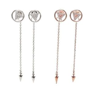 큐빅써클 투웨이 삼각 체인 롱귀걸이 (W12781F)