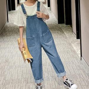 [다미주니어]배기핏멜빵바지 건빵배기청바지 남아초등생 여아초등청바지 반팔원피스 아동의류 양털 기모 ..