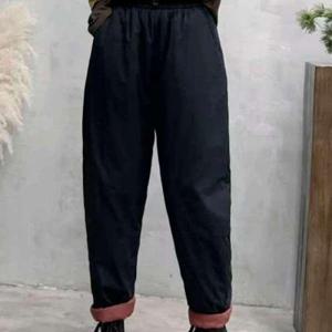 [애슬릿][애슬릿]여성 배기 팬츠 겨울 배색 본딩 바지 중년 엄마 옷