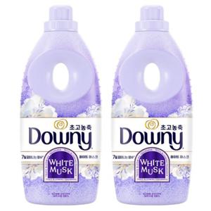 다우니 고농축 섬유유연제 화이트머스크 (7일간 피어나는 향수) 1L 용기 X2개
