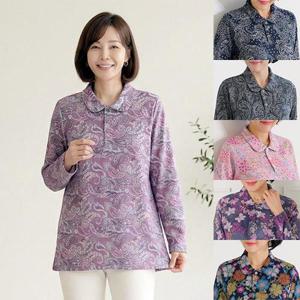 [엄마옷 로즈맘] 동완반오픈카라기모티셔츠