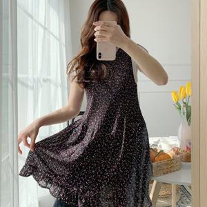 물망초 여름 쉬폰 어린이집 원피스 앞치마