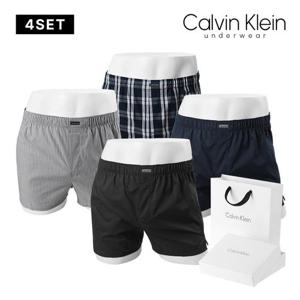 [캘빈클라인 언더웨어] 남성 트렁크 팬티 4장 선물세트 NB4006 (정상가 129,900원)