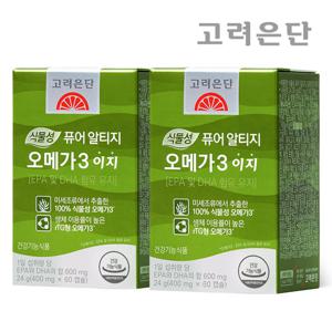 고려은단 식물성 퓨어 알티지 오메가3 이지 60캡슐 X 2개 (2개월분)