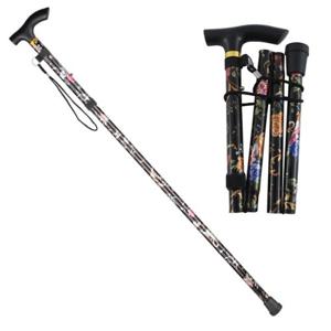 접이식 5단계 길이조절 꽃무늬 지팡이 가벼운 초경량 효도 노인 패션 등산 스틱