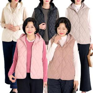 [로즈맘]솔예후드누빔패딩조끼