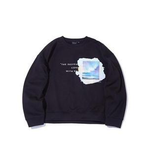 인터크루 여성 루즈핏 전사그래픽맨투맨 ITV4TM53ABK (블랙)