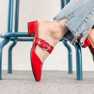 [짝꿍닷컴]벨티드 스트랩 메리제인st 에나멜 뮬 RJ-ae3002