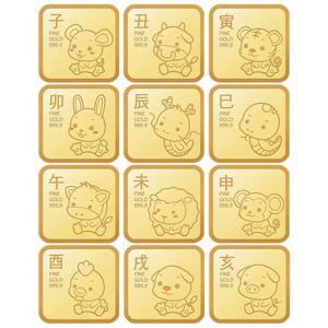 [아시아골드] 3.75g 십이지신 24k 순금 스퀘어 골드바