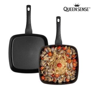 퀸센스 블랙 IH 인덕션 와이드사각팬28cm