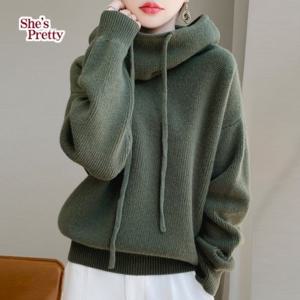 [쉬즈프리티] 놀토터틀후드니트_여성겨울니트