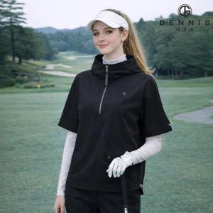 [데니스골프][DENNIS]26SS신상 여성 하프 슬리브 반팔 후드 아노락 블랙_HD5SLTS011