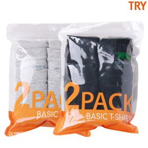트라이 남여공용 면티  반팔티 2매입 데일리 베이직 순면 티셔츠 세트
