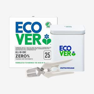 [백화점 동시판매][에코버] 제로 올인원 식기세척기세제 무향 25개입+전용가위+틴케이스