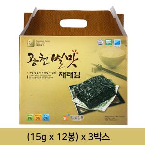 광천별맛 재래 식탁김 세트 총 36봉 (15g x 12봉지) x 3박스