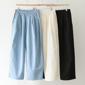 빅사이즈통바지 Q800L503 스텔면밴딩와이드팬츠 LY